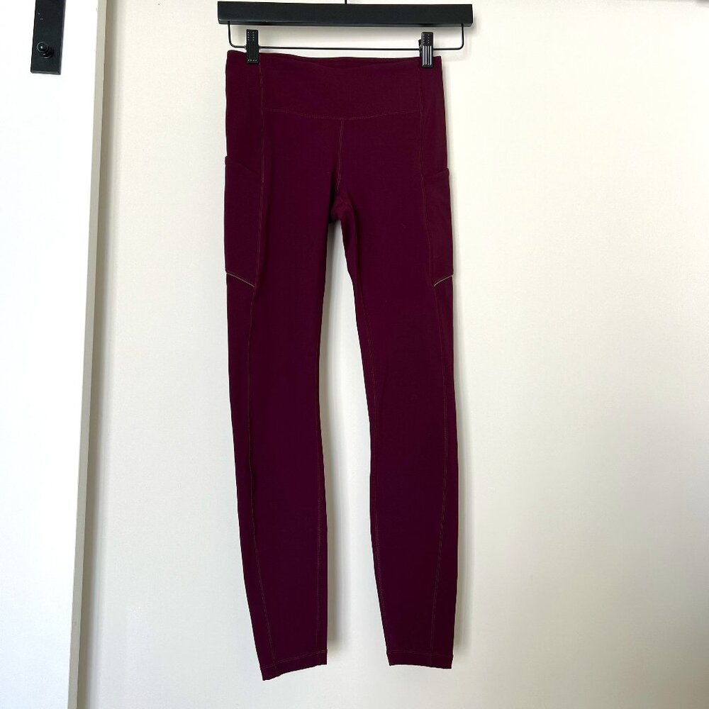 Lululemon Mid-Rise Training Tights 25" Length | Size 4 | Burgundy